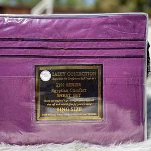 Brand new king size bed sheet set,4PCS, deep pocket,purple color